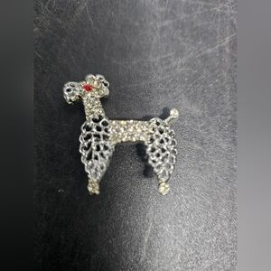 Elegant Silver Poodle Brooch‎